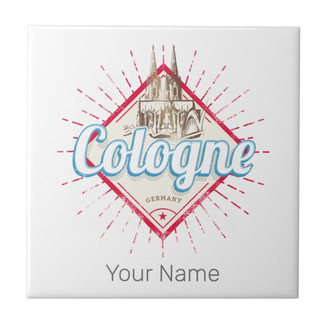 Azulejo De Cerâmica Catedral de Colônia, Alemanha (Frente)