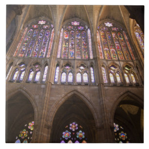 Azulejo De Cerâmica Catedral de Leão, janelas de vitral interior