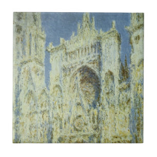 Azulejo De Cerâmica Catedral de Rouen Fachada Oeste Luz do Sol, Claude