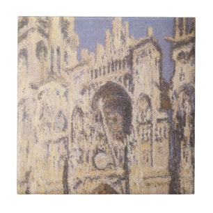 Azulejo De Cerâmica Catedral de Rouen, Harmony Blue Dourado por Claude