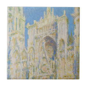 Azulejo De Cerâmica Catedral de Rouen Portal Luz da Manhã Claude Monet