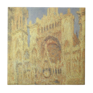 Azulejo De Cerâmica Catedral de Rouen, Sunset por Claude Monet