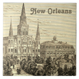 Azulejo De Cerâmica Catedral de St Louis Antiga Vintage New Orleans