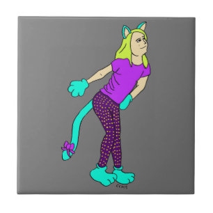 azulejo de cerâmica catgirl