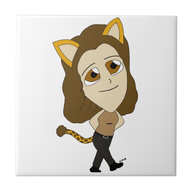 Azulejo De Cerâmica catgirl chibi (Frente)