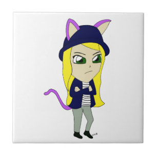 Azulejo De Cerâmica catgirl chibi