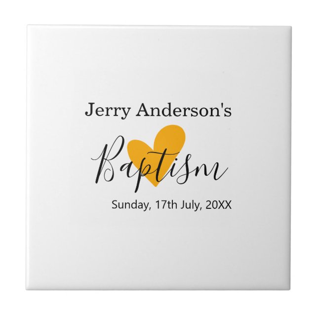 Azulejo De Cerâmica Catholic baptism kids modern simple QR minimal (Frente)