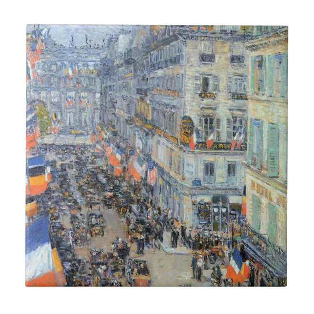 Azulejo De Cerâmica Catorze de Julho, Rue Daunou de Childe Hassam (Frente)