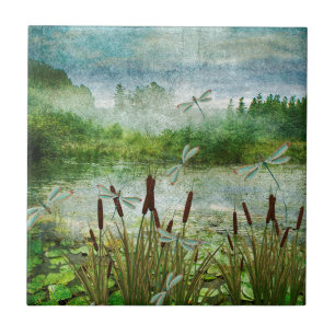 Azulejo De Cerâmica CATTAILS E DRAGONFLIES.jpg