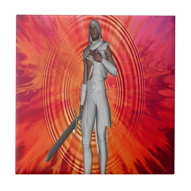 Azulejo De Cerâmica Cavaleiro Branco (Frente)