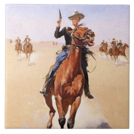 Azulejo De Cerâmica Cavaleiro das Planícies (Vaqueiro a Cavalo)