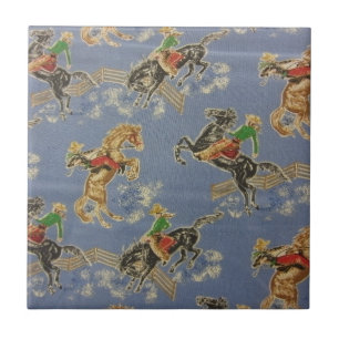 Azulejo De Cerâmica Cavaleiro do Bronc da vaqueira