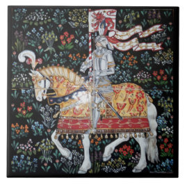 Azulejo De Cerâmica Cavaleiro em Horseback Montaguda Tapeçaria Trivet 