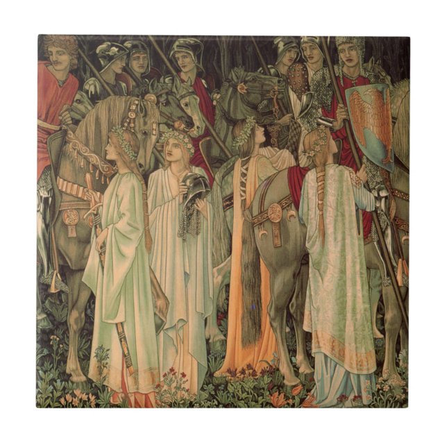 Azulejo De Cerâmica Cavaleiros medievais da Mesa redonda (Frente)