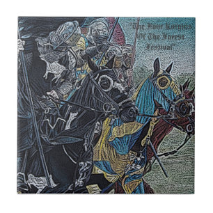Azulejo De Cerâmica cavaleiros medievais que jousting na arte