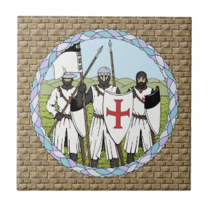 Azulejo De Cerâmica Cavaleiros Medievais Templários