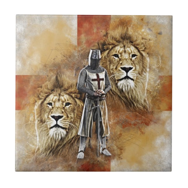 Azulejo De Cerâmica Cavaleiros Templar 001 (Frente)