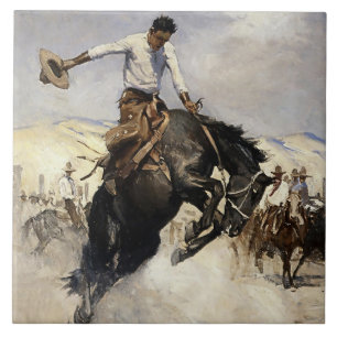 Azulejo De Cerâmica “Cavalgada Agradável” Arte Ocidental por WHD Koern