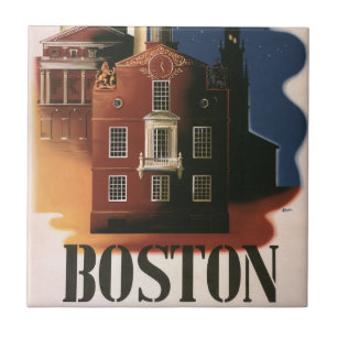 Azulejo De Cerâmica Cavalgada de Paul Revere em Boston, Massachusetts 