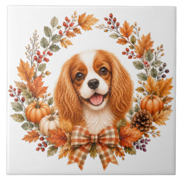 Azulejo De Cerâmica Cavalier King Charles Outono