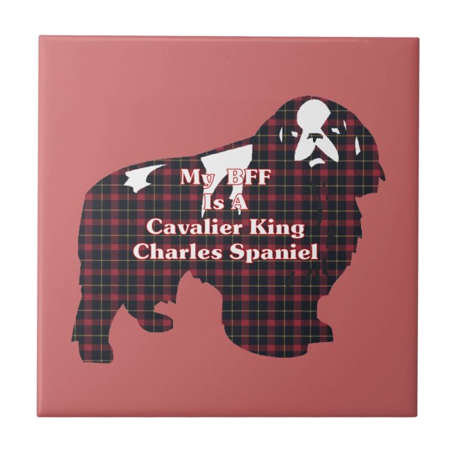 Azulejo De Cerâmica Cavalier King Charles Spaniel BFF (Frente)