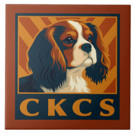 Azulejo De Cerâmica Cavalier King Charles Spaniel CKCS Retro