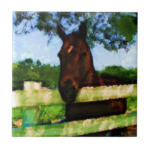 Azulejo De Cerâmica Cavalo Amigável