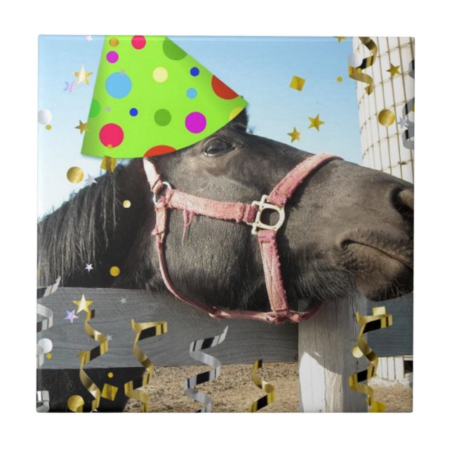 Azulejo De Cerâmica Cavalo-animal de festa (Frente)