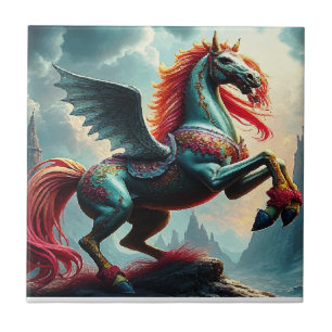 AZULEJO DE CERÂMICA  CAVALO AZUL