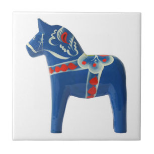 Azulejo De Cerâmica Cavalo azul de Dala do sueco