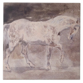 Azulejo De Cerâmica Cavalo Branco (por Eugene Delacroix)