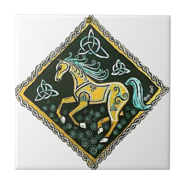Azulejo De Cerâmica Cavalo Celta (Frente)