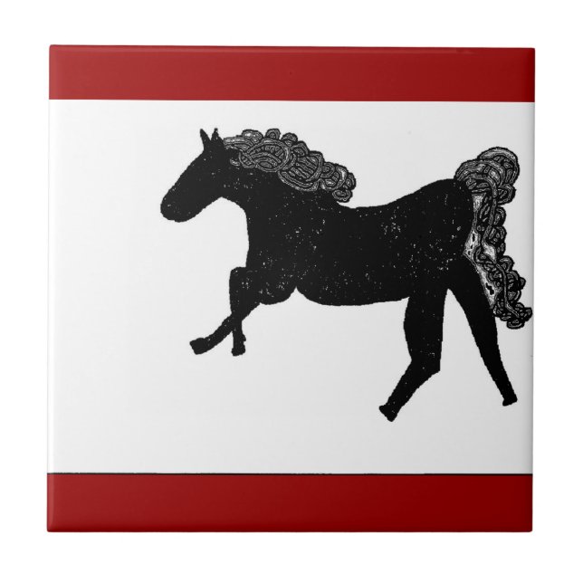 Azulejo De Cerâmica cavalo celta 2 (Frente)