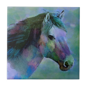 Azulejo De Cerâmica Cavalo da Aquarela