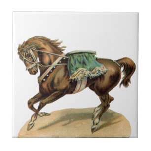 Azulejo De Cerâmica Cavalo de Circo Antigo