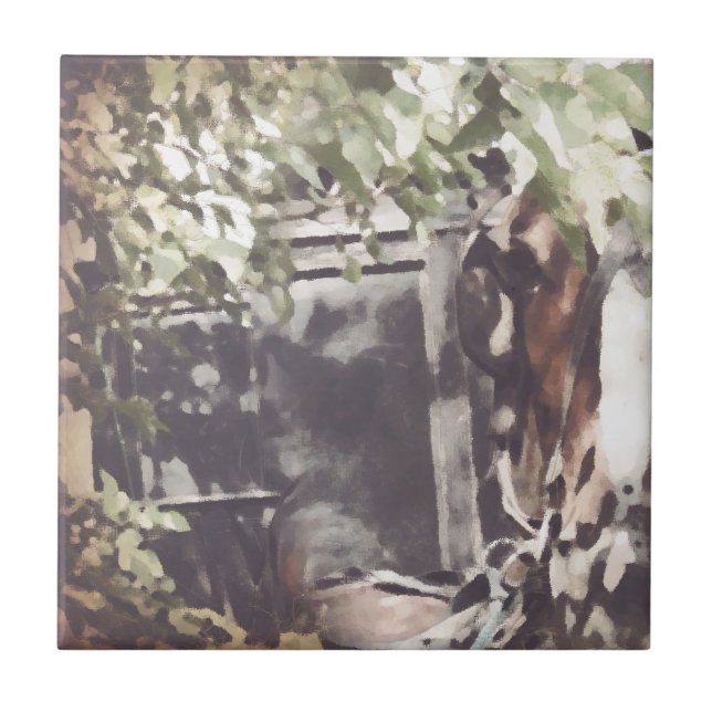 Azulejo De Cerâmica Cavalo de mish (Frente)