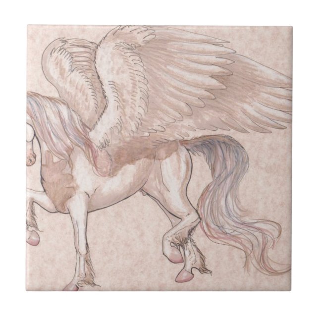 Azulejo De Cerâmica Cavalo de Pegasus, pônei, pegasus, unicórnio, (Frente)