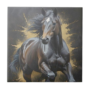 Azulejo De Cerâmica cavalo escuro descolado
