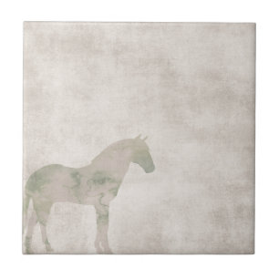Azulejo De Cerâmica Cavalo ideal: Cavalo da aguarela no marrom da