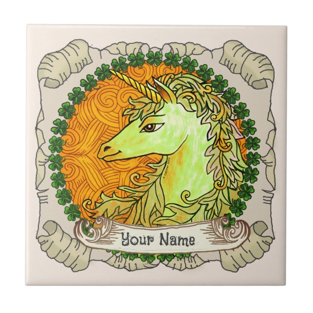 Azulejo De Cerâmica Cavalo Irlandês  (Frente)
