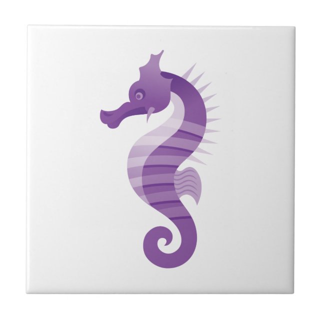 Azulejo De Cerâmica Cavalo marinho roxo (Frente)