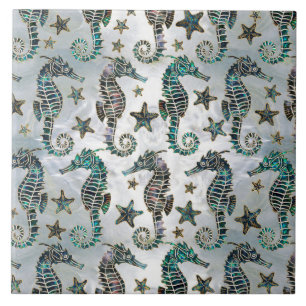 Azulejo De Cerâmica Cavalo marinho Starfish Abalone Patterno