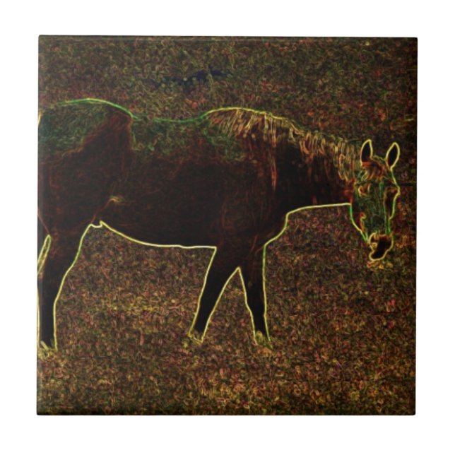 Azulejo De Cerâmica Cavalo Por Aí (Frente)