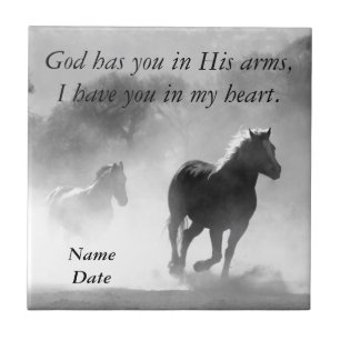 Azulejo De Cerâmica Cavalo que galopa fora da névoa