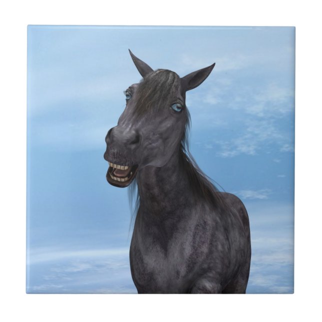Azulejo De Cerâmica Cavalo Sorridente (Frente)