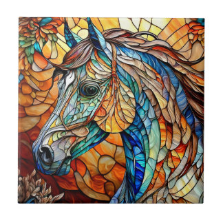 Azulejo De Cerâmica Cavalo Vibrante de Vidro Estampado 25
