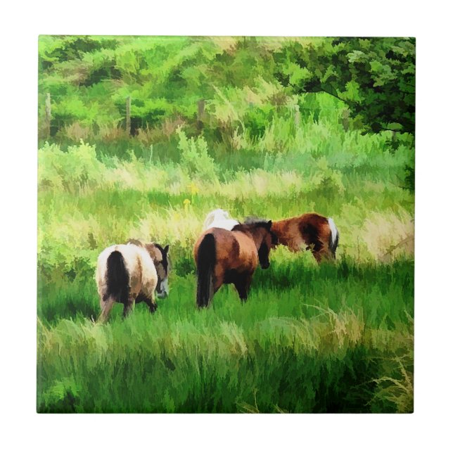 AZULEJO DE CERÂMICA  CAVALOS (Frente)