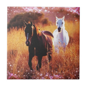 Azulejo De Cerâmica Cavalos Galopantes Românticos do País Ocidental Su
