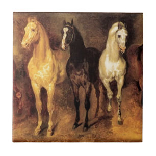 Azulejo De Cerâmica Cavalos Vintage