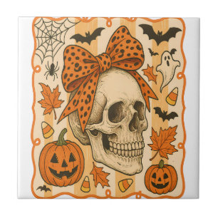 Azulejo De Cerâmica Caveira Assustadora Halloween